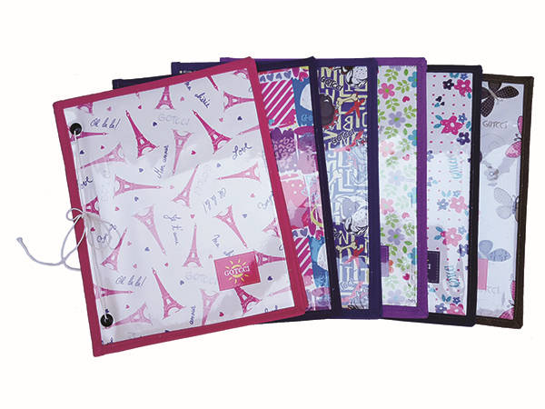 155/10  Carpeta escolar con dos tapas con cordón Fantasía y lisas